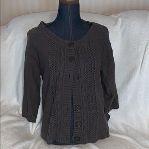 3/4 button up sweater size L